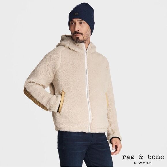 Rag & Bone **NWT** Sherpa Tactic Hooded Fleece Jacket in Natural - Picture 6 of 14
